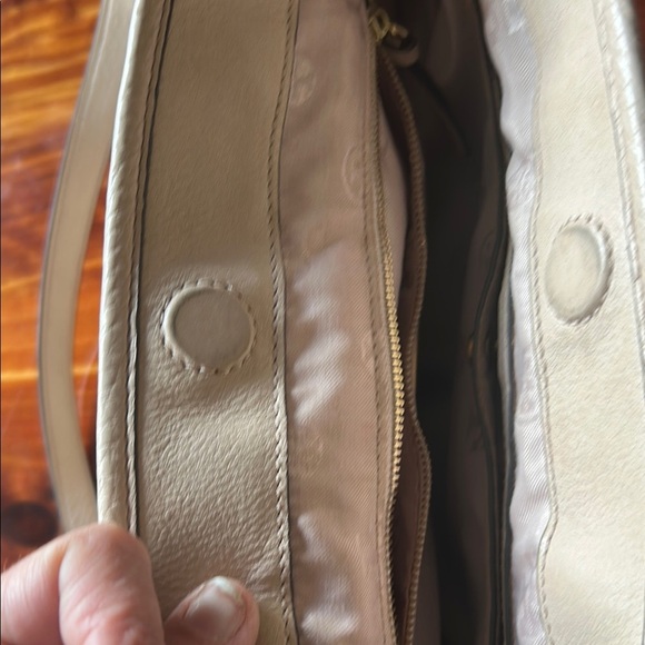 Tory Burch Cream Tote with Double-T Logo - Picture 10 of 10